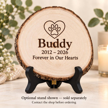 Pet Memorial Style 1 sign on the optional black folding stand, sold separately