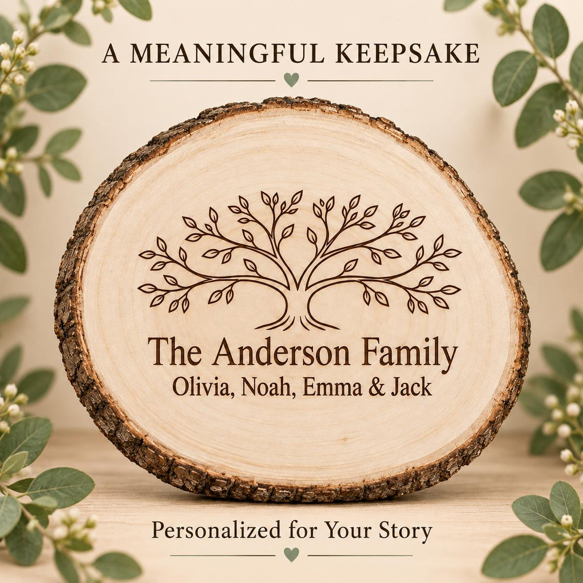 Family Tree personalized wood sign: meaningful keepsake