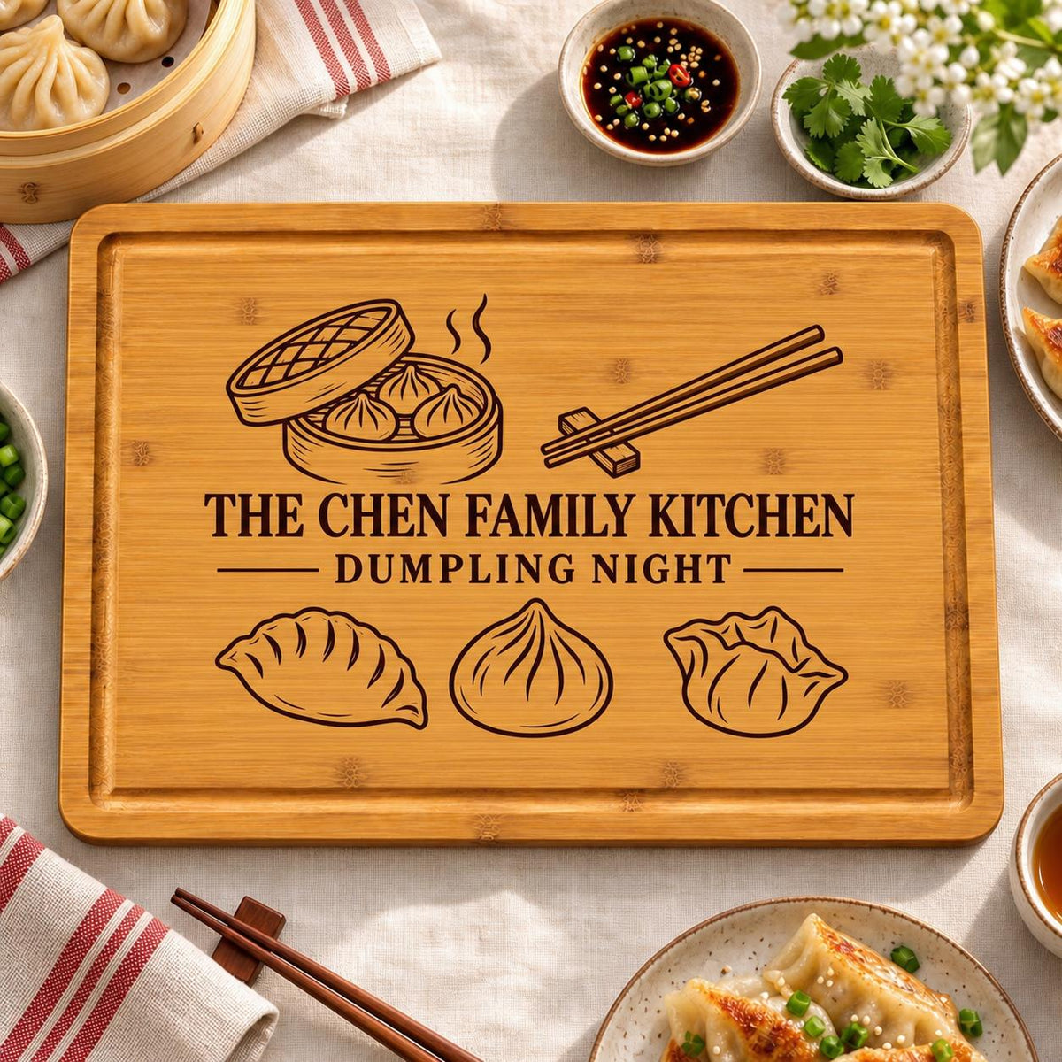 Dumpling Kitchen Cutting Board product image 6