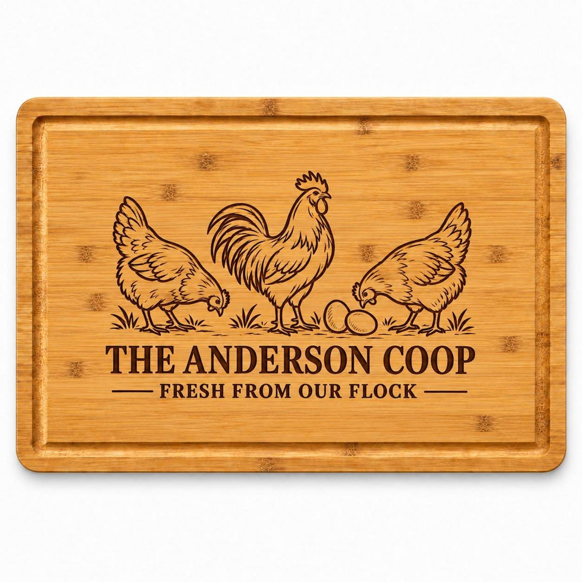 Personalized Backyard Chicken Keeper Full-Board Cutting Board product image 2