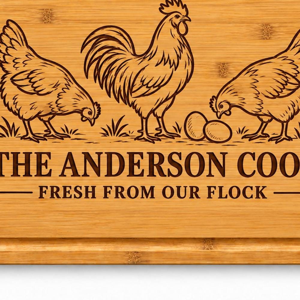 Personalized Backyard Chicken Keeper Full-Board Cutting Board product image 3