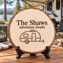 Camping and RV Wood Slice Sign