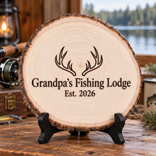 Hunting and Fishing Wood Slice Sign