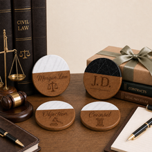 Lawyer Marble & Wood Coasters