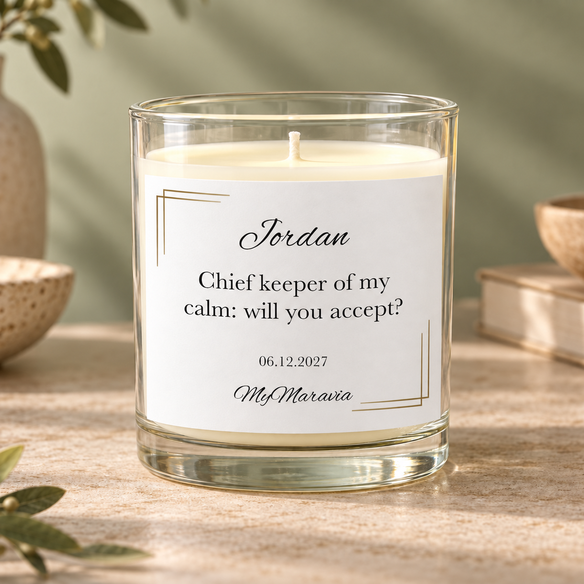 Hero — MyMaravia Best friend maid of honor ask candle; Style 1: Chief keeper of my calm: will you accept?
