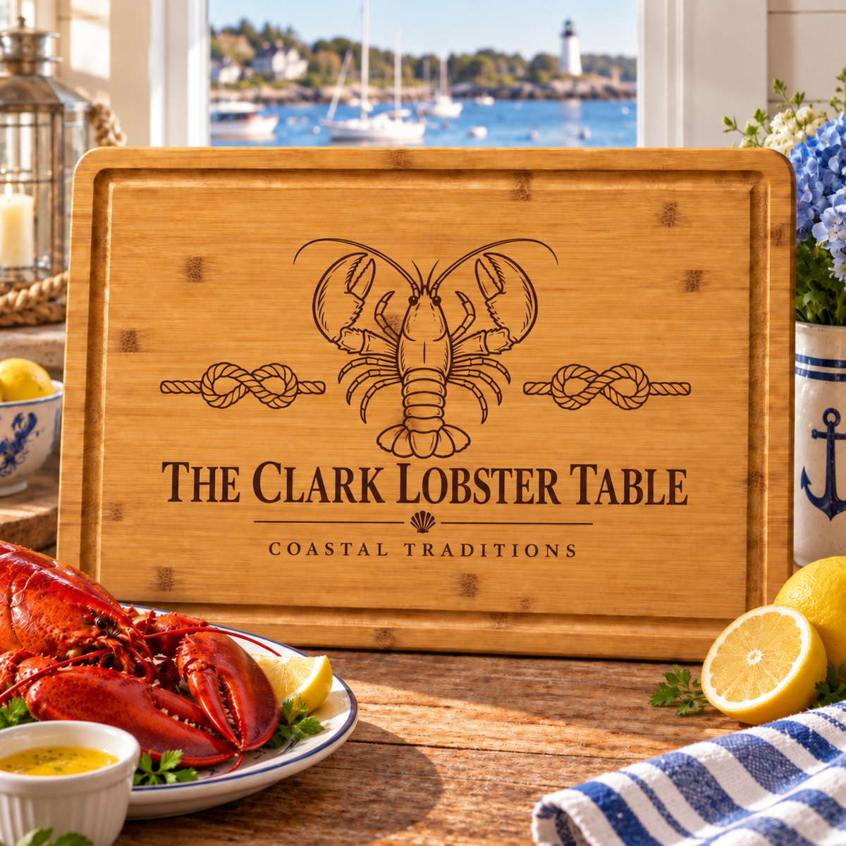 New England Lobster Dinner Cutting Board