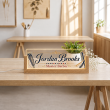 Personalized Barber LED Desk Nameplate