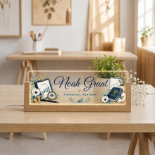 Personalized Financial Advisor LED Desk Nameplate
