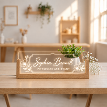 Physician Assistant LED Nameplate – Floral Frame