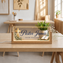 Personalized Pastor LED Desk Nameplate