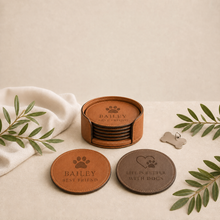 Pet Name Leatherette Coasters