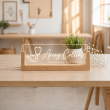 Physician Assistant LED Nameplate – Medical Heart
