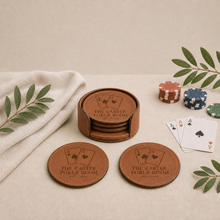Poker Night Leatherette Coasters