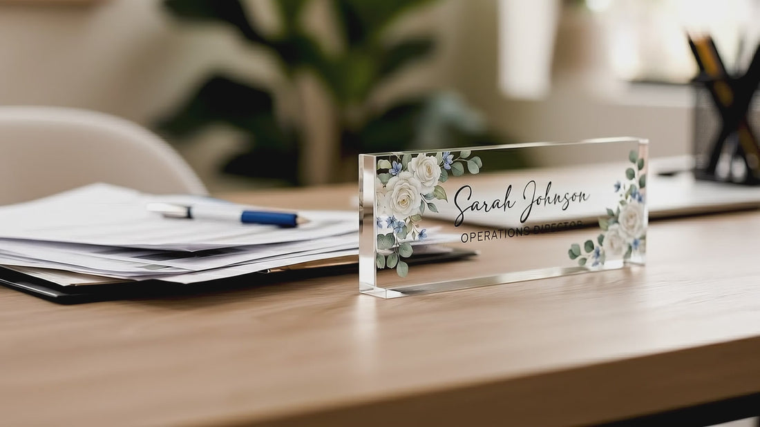 Load video: Desk Nameplate shown