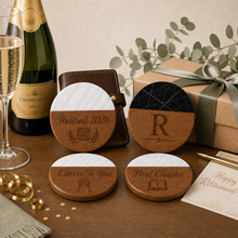 Retirement Marble & Wood Coasters