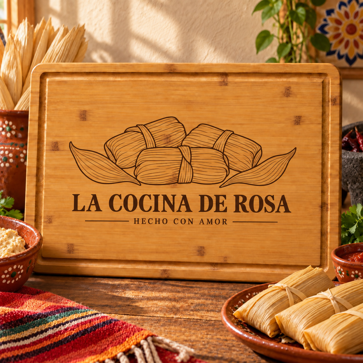 Tamale-Making Family Cutting Board