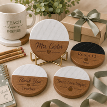 Teacher Marble & Wood Coasters