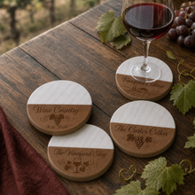 Wine Country Marble & Wood Coasters